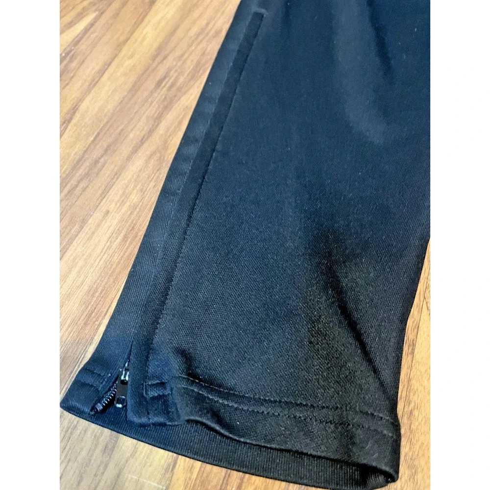 Adidas Climacool Track Pants Mens M Black White 3 Stripe Soccer Joggers Zip Leg